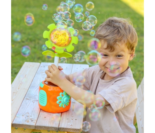 WOOPIE Słonecznikowa Elektryczna Maszyna Do Bąbelków Efekty Świetlne i Dźwiękowe