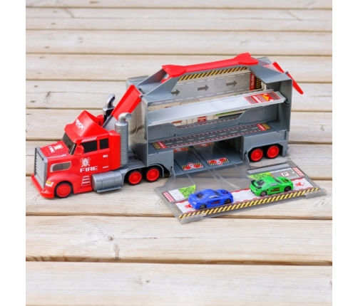 WOOPIE Zestaw Ciężarówka Laweta Garaż Tor Wyścigowy