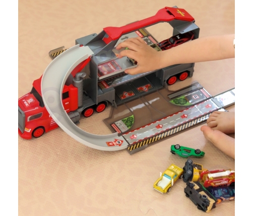 WOOPIE Zestaw Ciężarówka Laweta Garaż Tor Wyścigowy