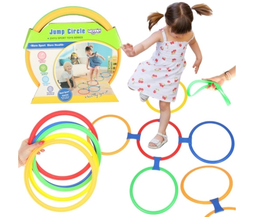 WOOPIE Zestaw do Gry w Klasy do Skakania Pierścienie Obręcze 10 szt