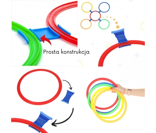 WOOPIE Zestaw do Gry w Klasy do Skakania Pierścienie Obręcze 10 szt