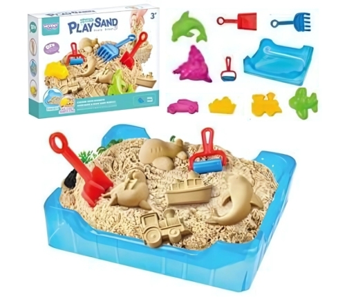 WOOPIE Piasek Kinetyczny 0,5 kg Zestaw Stolik z Foremkami