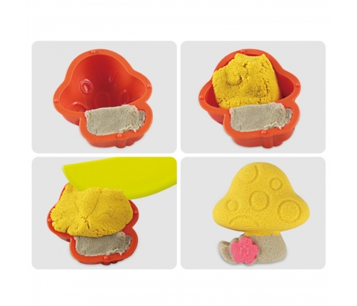 WOOPIE Piasek Kinetyczny 0,8 kg Zestaw w Koszyku z Foremkami + Basen