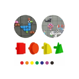 MASTERKIDZ Zestaw Kołeczki w kształcie figur geometrycznych 64szt do tablic STEM MASTERKIDZ Zestaw Kołeczki w kształcie figur geometrycznych 64szt do tablic STEM