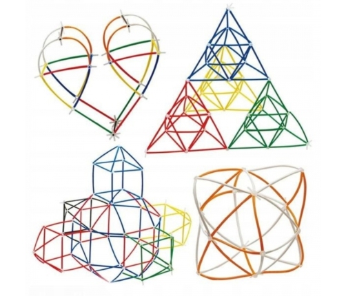 WOOPIE Klocki Konstrukcyjne Kolorowe Słomki 800 el.