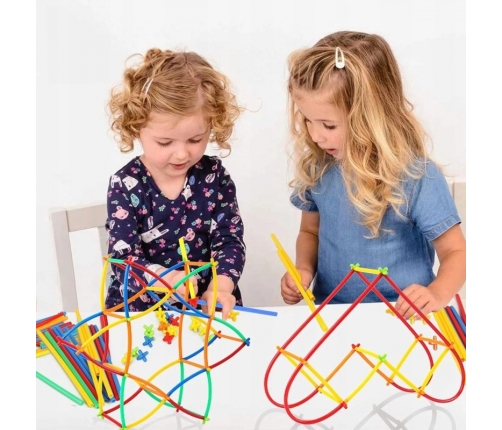 WOOPIE Klocki Konstrukcyjne Kolorowe Słomki 800 el.