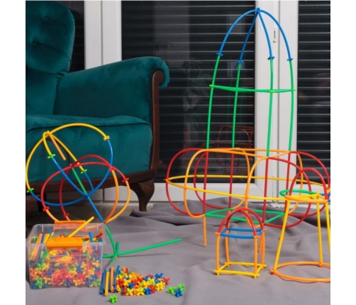 WOOPIE Klocki Konstrukcyjne Kolorowe Słomki 500 el.