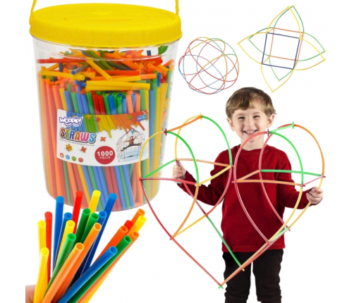 WOOPIE Klocki Konstrukcyjne Kolorowe Słomki 1000 el.