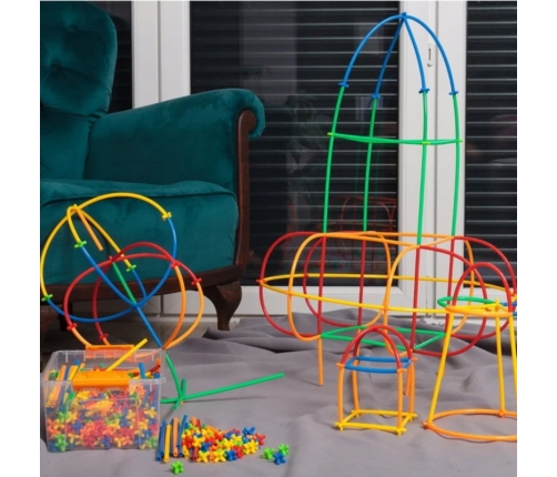 WOOPIE Klocki Konstrukcyjne Kolorowe Słomki 1000 el.