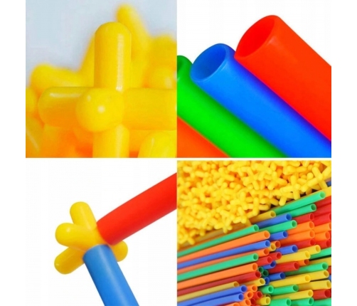 WOOPIE Klocki Konstrukcyjne Kolorowe Słomki 1000 el.