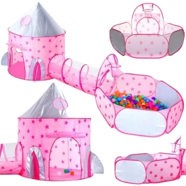 WOOPIE Namiot 3w1 Pałac Księżniczki XXL Domek Tunel Suchy Pałac WOOPIE Namiot 3w1 Pałac Księżniczki XXL Domek Tunel Suchy Pałac