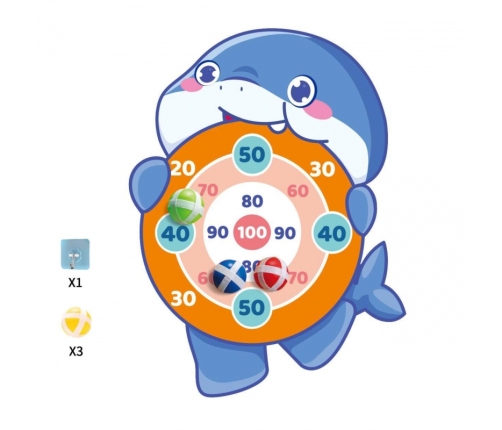 WOOPIE Gra Zręcznościowa w Rzutki na Rzepy Tarcza Rekin