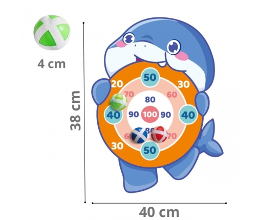 WOOPIE Gra Zręcznościowa w Rzutki na Rzepy Tarcza Rekin