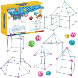 WOOPIE Zestaw Konstrukcyjny XXL Klocki do Budowania Namiotu Bazy Rurki Słomki 340 el.