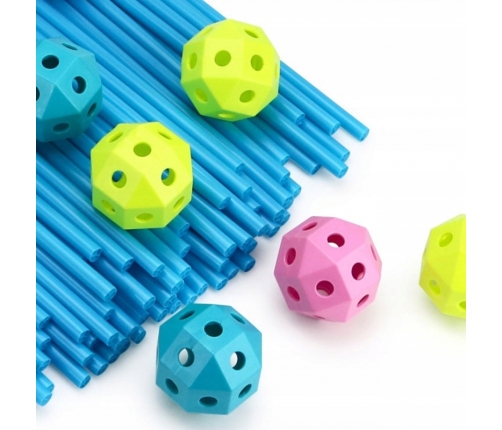 WOOPIE Zestaw Konstrukcyjny XXL Klocki do Budowania Namiotu Bazy Rurki Słomki 340 el.