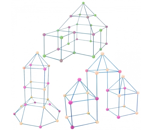 WOOPIE Zestaw Konstrukcyjny XXL Klocki do Budowania Namiotu Bazy Rurki Słomki 340 el.