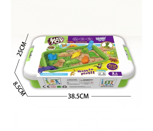 WOOPIE Piasek Kinetyczny 1,5 kg Zestaw XXL ZOO Safari Stolik z Foremkami