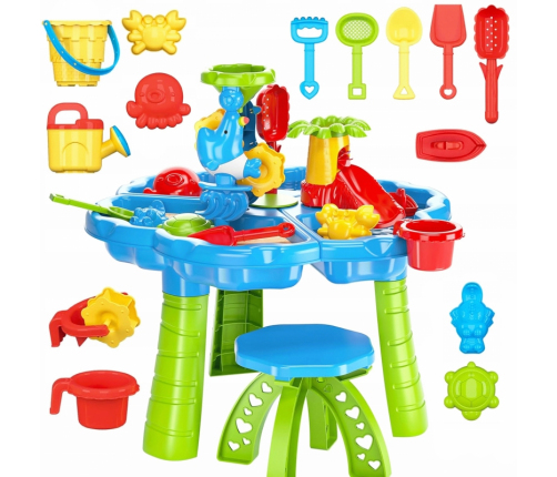 WOOPIE Stolik Wodny 2w1 Piaskownica z Krzesełkiem Aquapark z Delfinem