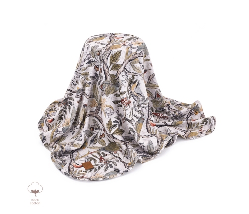 Kokvilnas pleds 120x170 cm Ornithology