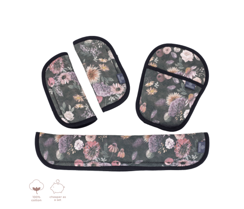 Zestaw osłonek na pasy do wózka - Mystery of Flowers