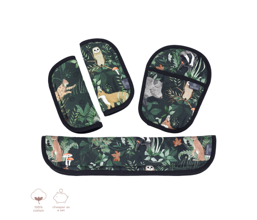 Zestaw osłonek na pasy do wózka - Woodland