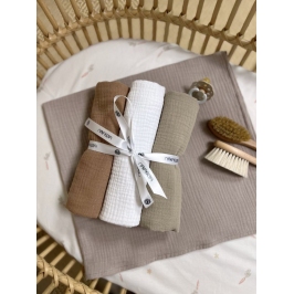 Kokvilnas muslīna autiņi 3 gab. Toffi Kokvilnas muslīna autiņi 3 gab. Toffi