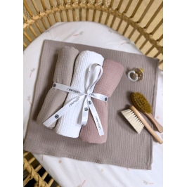 Kokvilnas muslīna autiņi 3 gab.  Powder Pink