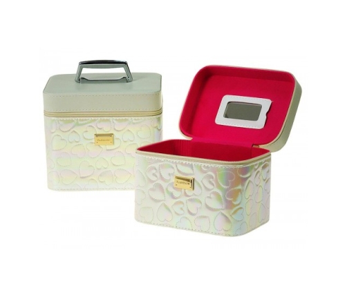 Шкатулка с зеркалом Сердечки на молнии 23x18x15 cm 372948