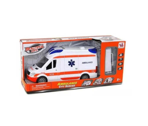 Скорая помощь машинка с открывающимися дверями, со светом и звуком 24x12 cm 503496