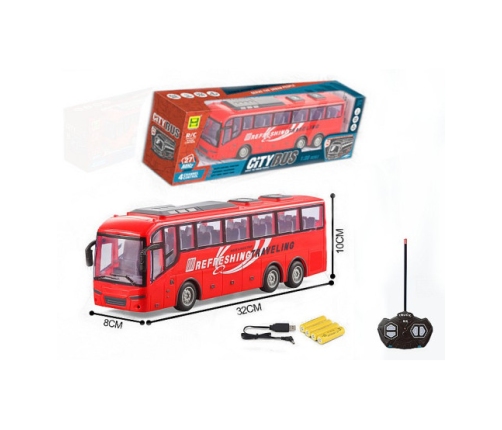 Радиоуправляемый автобус (4 функции, свет) аккум. USB зарядка  32 cm 563407
