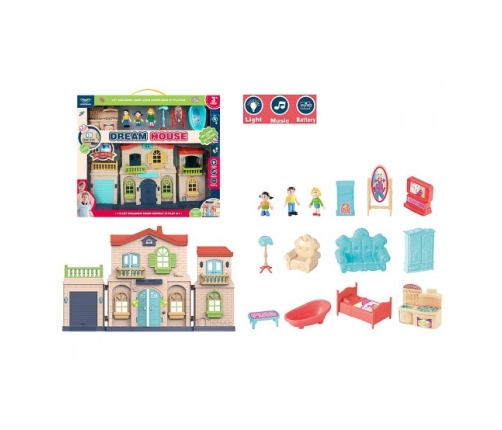 Кукольный домик (свет, звук) 8 деталей 36 cm 585348