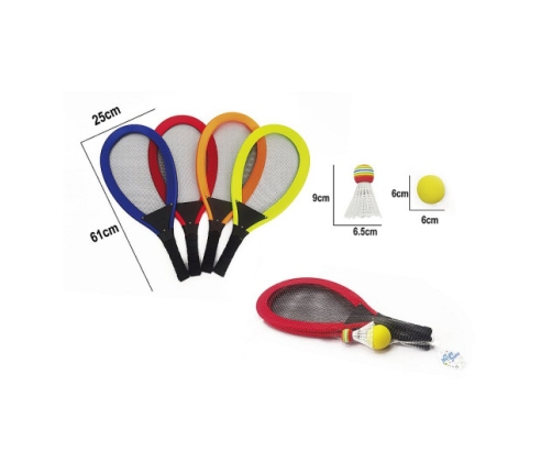 Pludmales tenisa vai badmintona komplekts 2 raketes, bumba, volāns 594913