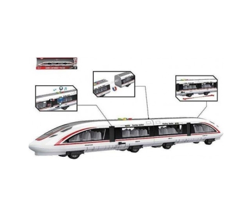 Vilciens Metro ar skaņas un gaismas efektiem un magnētisku vagonu savienojumu 60x16 cm 614154