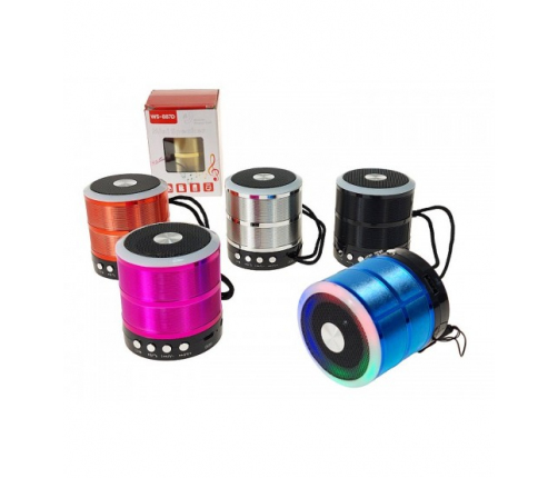 Колонка маленькая Bluetooth (зарядка через USB) 7x6 см, разные цвета 617551