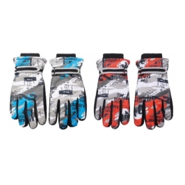 Перчатки для мальчиков непромокаемые лыжные с искусственным меховым подкладом 18 см разные RN-012-18