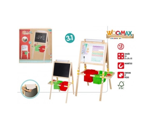 Koka tāfele rakstīšanai marķieris, krītu 59x93 cm 3+ CB33048