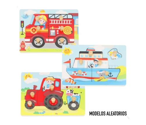 Koka attīstoša rotaļlieta Puzlis no 6 gab. Transports 12 men.+ CB33059