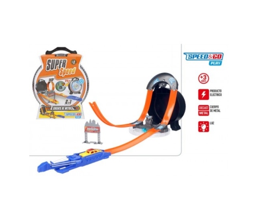 Автотрасса с петлями и трамплином (набор из 2 металлических машинок) 6+ CB39008