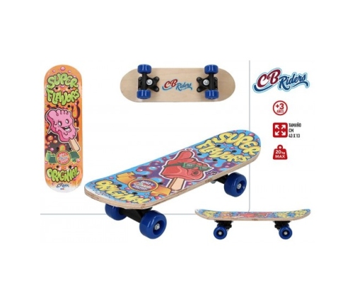 Роликовая доска деревянная скейтборд CB Riders 43x13 cm с 3 лет до 20 кг разные цвета CB43098