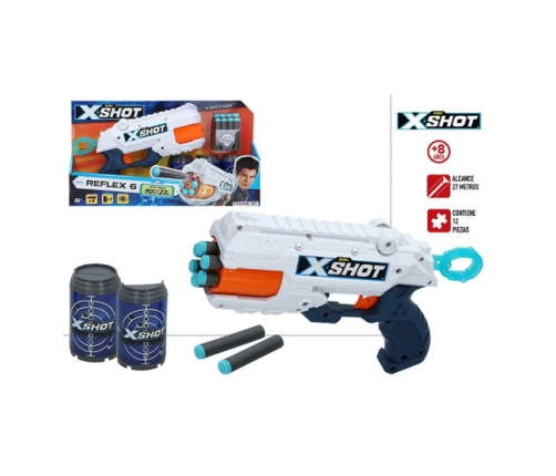 Pistole ar porol. šautriņām līdz 27 m X-Shot Reflex-6 ZURU 8 g+ CB44768
