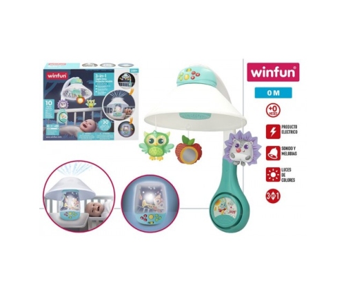 Karuselis muzikālais uz baterijām ar nākts lampiņu bērnu gultiņai no 0 men CB46702