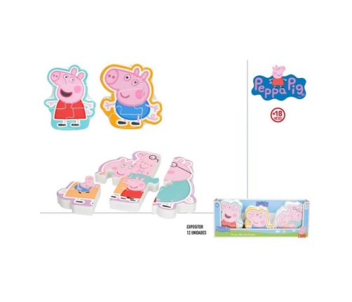 Koka puzzle Peppa Pig dažādas 18 m+ CB77505