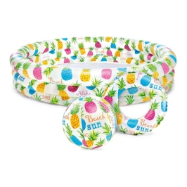 Бассейн детский надувной Тропические рыбки + круг + мяч 164 lit. 132x28cm 59469 Бассейн детский надувной Тропические рыбки + круг + мяч 164 lit. 132x28cm 59469