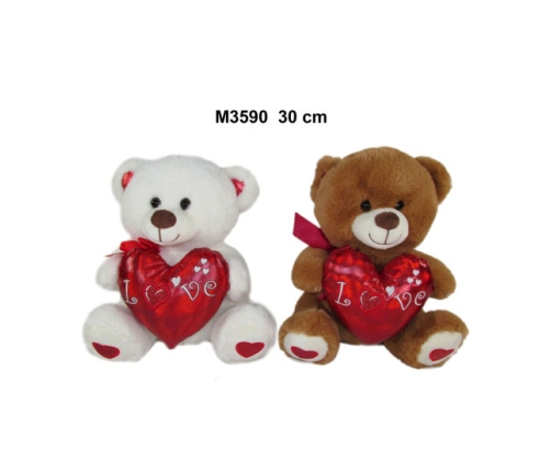 Plīša lacis ar sirdi 30 cm (M3590) dažādas 159229