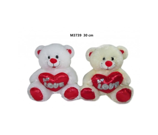 Плюшевый мишка 30 cm с сердцем LOVE (M3739) разные 166609