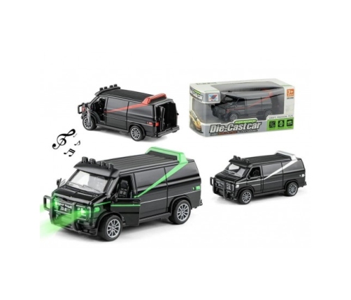 Metāla auto  (inerce, atver.durvis, skaņa, gaisma) 12 cm dažādas HW23001337