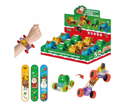 Krāsains Ziemassvētku pirkstu skrituļdēlis ar gaismām - rokassprādze dažādas HW23103747