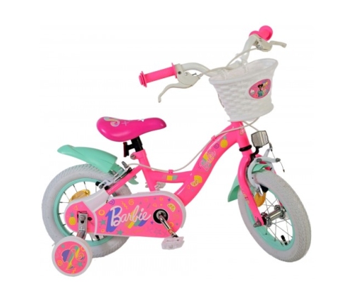 Bērnu velosipēds 12 collas Barbie (2 rokas bremzes, uz 85% salikts) (3-4 gadiem) VOL31255