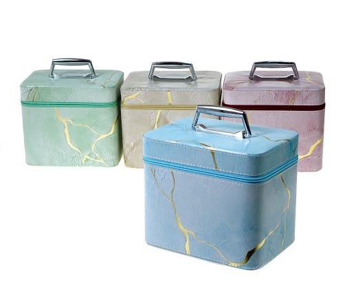 Lādīte ar spogulīti Marmora ar rāvējslēdzēju dažādas 23x18x15 cm 372900