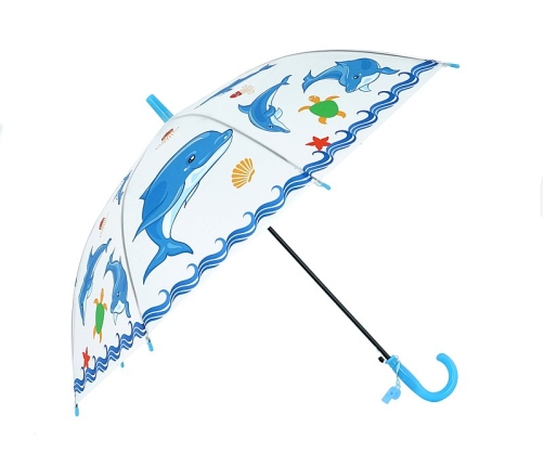 Зонтик со свистком детский ЗВЕРЯТА 65 cm длина разные 512986